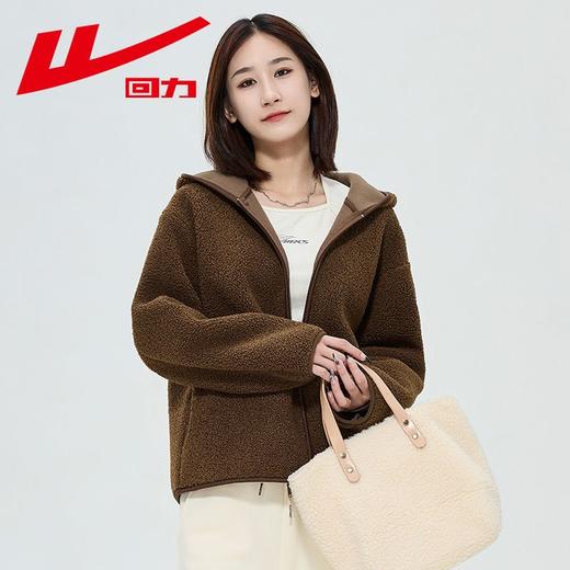 回力羊羔绒毛外套女2025春秋新款小个子百搭宽松开衫外套休闲上衣 商品图9