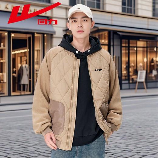 回力棒球棉服男款2025冬季拼接保暖棉衣男士潮流ins百搭外套男潮 商品图1