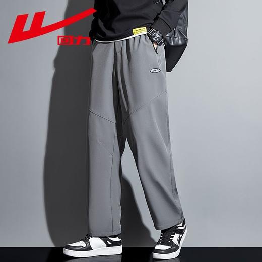 回力休闲长裤男士春季新款垂感黑色小西裤子男生秋天宽松直筒阔腿 商品图8