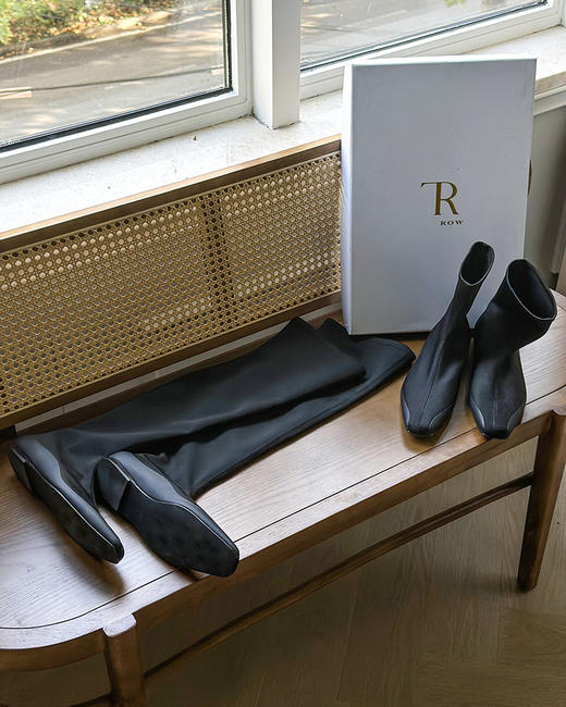 现货 THS-限时 row家 女士 秋冬袜子靴 方头超模气场 极简方头袜靴 长靴 短靴 BZ1276 商品图1