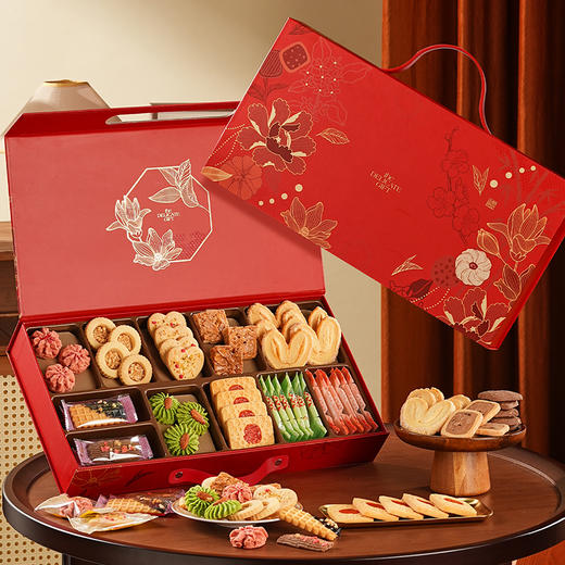【食味具臻礼盒】悠享时高级进口黄油曲奇饼干礼盒圣诞礼物新年元旦伴手点心订婚喜饼糖果460g 商品图2
