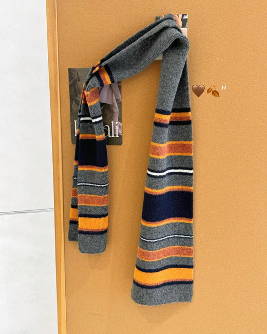 韩国设计师款彩虹费尔岛羊毛围巾🌈11251 商品图7