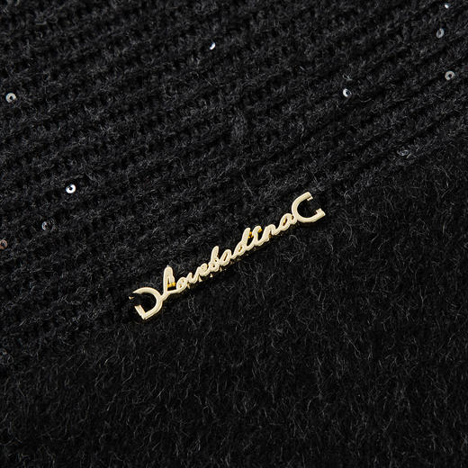 QH953斯尔丽2025新款气质静奢风精致亮片大翻领收腰一手长双面呢大衣 商品图7