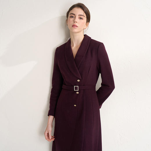 EITIE爱特爱新款通勤收腰西装领连衣裙6807513 商品图4