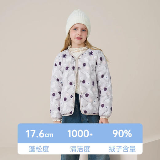 【鹅绒】儿童羽绒服2025秋冬新款女童轻薄印花马甲背心中大童内胆 商品图2