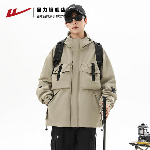 回力冲锋夹克男2025秋冬新款户外登山服防泼防风工装夹克外套男士 商品图2