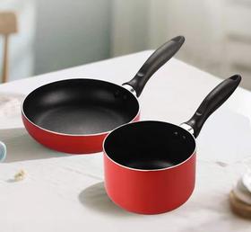 【春上新】[一口价]  10楼菲仕乐    菲仕乐14厘米樱桃红不沾小煎锅小奶锅/2个装      吊牌价668元    活动价99元
