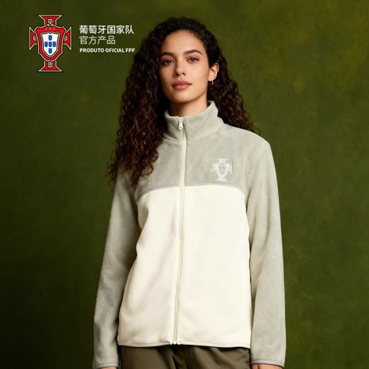 【官方正版】葡萄牙国家队 | 白绿拼色外套摇粒绒外套立领保暖 商品图2