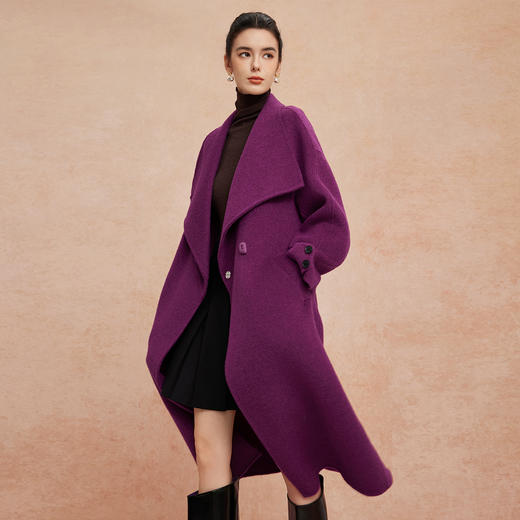 QH931斯尔丽25秋季新款软糯保暖简洁大方INS爆款气质高雅大衣 商品图0