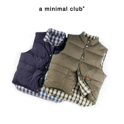 a minimal club复古美式90%鸭绒羽绒马甲两面穿立领蓬松AM5AWT01 商品图0