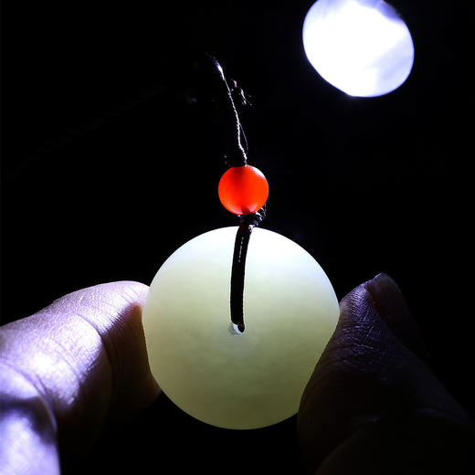 MHD1004-2  老庙 诸事圆满丨和田玉吊坠平安扣青白玉男女款玉坠玉佩【约22mm】 商品图1