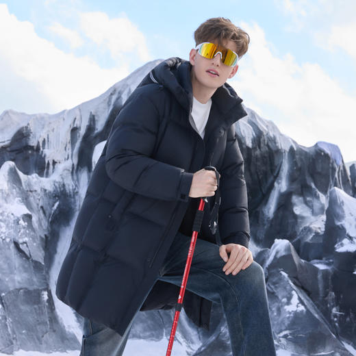 半身缘男装 冬季时尚韩版松紧口面包服长版羽绒服254312U01710134 商品图4