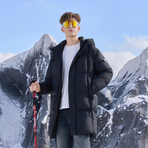 半身缘男装 冬季时尚韩版松紧口面包服长版羽绒服254312U01710134 商品图0