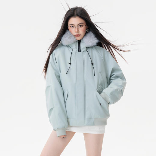 【YW】无忧购男女同款大口袋貉子毛帽子可拆卸防风御寒保暖棉服65001 商品图6