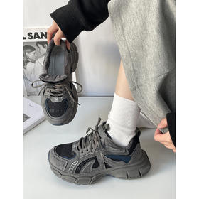 【YW】无忧购加绒老爹鞋女运动休闲百搭厚底拼色跑步鞋MIS-2683-1（截单后3-5天发货）