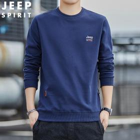 JEEP SPIRIT春秋圆领长袖T恤男运动宽松卫衣男潮牌7151新（主推）