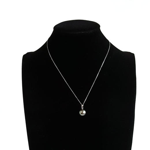 【天然正品】黛米AU750白金镶天然近完美约12.1MM大溪地海水珍珠吊坠项链20.1*12.1*12.1MM（皆取最大值）链长：45CM（长度可调节）女士140925JJ01 商品图6