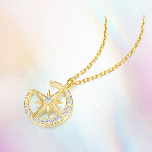 S1PC0227S1XXX0 周大生CHOW TAI SENG 星月同行项链女S925银锁骨链小众设计感生日礼物送女友 商品图1