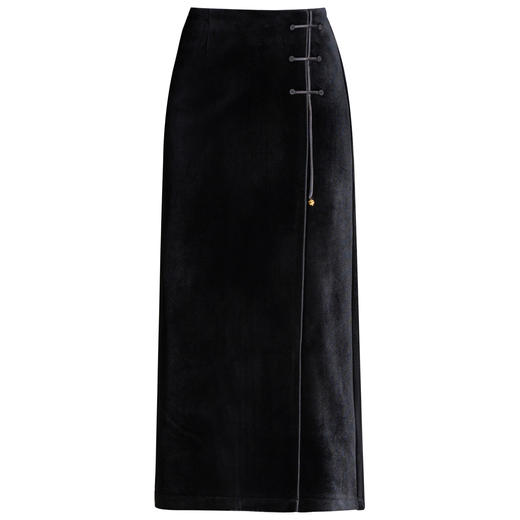 国风复古时尚半身裙垂坠感，修身直筒裙中长款开叉包臀裙MYX-KDFY-01257-L 商品图4