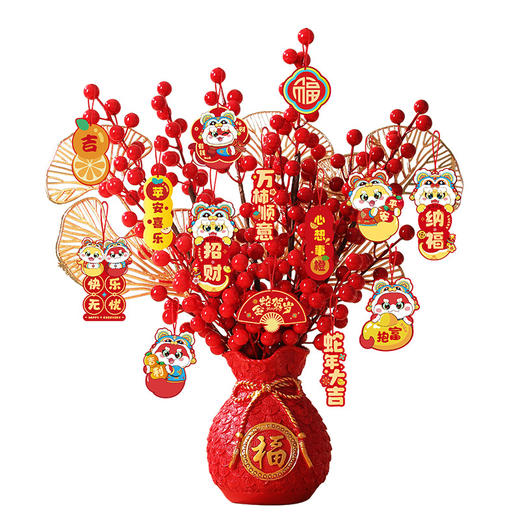 【新年福桶摆件】2026新款春节布置装饰发财果 马年客厅酒柜过年装饰品  商品图4