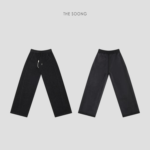 THESOONG|"云绒裤"醋酸羊毛缎面锁温云绒暖感中腰休闲裤HWKZ8266 商品图1