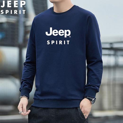 JEEP SPIRIT男装春秋款卫衣男长袖休闲宽松圆领t恤大码打底衫7601 商品图1