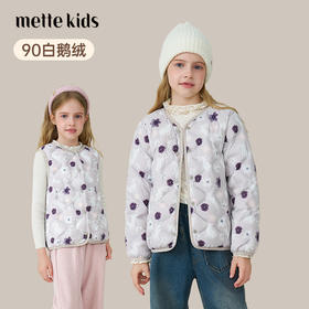 【鹅绒】儿童羽绒服2025秋冬新款女童轻薄印花马甲背心中大童内胆