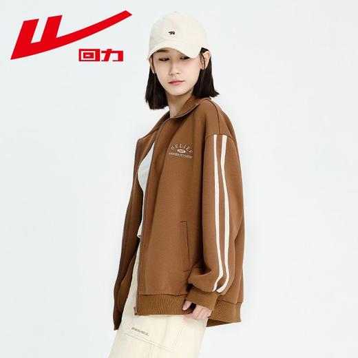 回力灰色外套女2025秋季新款休闲宽松韩系慵懒风薄款卫衣拉链开衫 商品图4