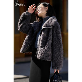 “行走的小暖炉” 进口超细旦仿生绒  细腻的绒簇光泽 米思阳2025冬季高级灰翻领减龄升级版仿皮草短外套女5742