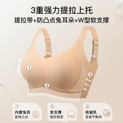 D1-【B-D杯】【温感负离子 温感变色 加高侧翼收副乳】【强收副乳大胸显瘦】润微高质大码显小聚拢防下垂调整型薄款内衣文胸  春沐珊瑚/心语珊瑚 商品图2