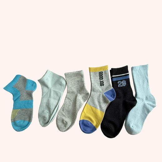 【6双】【3-10岁】儿童四季棉袜长筒/短筒棉袜【孤品/样品袜子】 商品图2