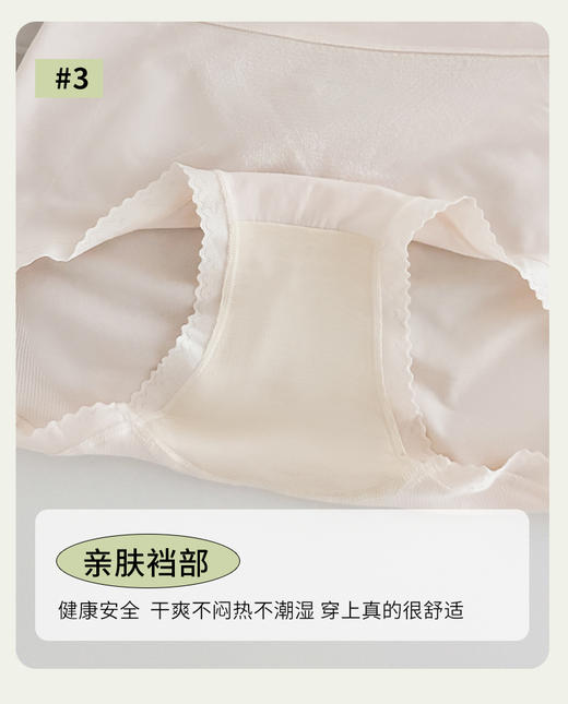 女士中高腰中大版高弹力无缝舒适内裤三角裤8826 商品图4