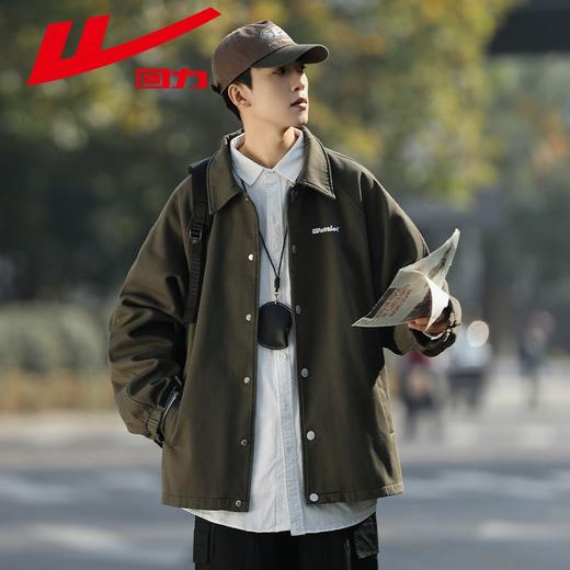 回力工装外套男加绒加厚秋冬新款宽松美式复古棒球服休闲夹克上衣 商品图5