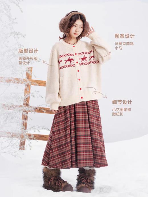 马得工地/MDGDMY141458/新年马赛克小马毛衣开衫 商品图2