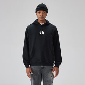 CHINISM CH字母印花连帽卫衣男秋冬美式潮牌高街水洗重磅帽衫