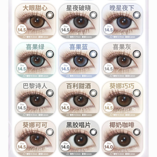 【活动】PUTATA&MACYCON年抛 爆款 糯米团子/凝灰紫雾/鱼籽福袋/风之樱奈/繁星点点/莓果酸奶/雾之深/乌蓝巴托/冰茶与岛/蝴蝶脉搏/大眼甜心/喜果绿/星夜破晓/黑胶唱片 日常显色美瞳 商品图3