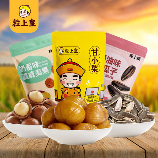 【粒上皇】零食小组合-甘栗仁夏威夷果葵瓜子休闲即食零食 高阶吃货组合328g-FN 商品图0