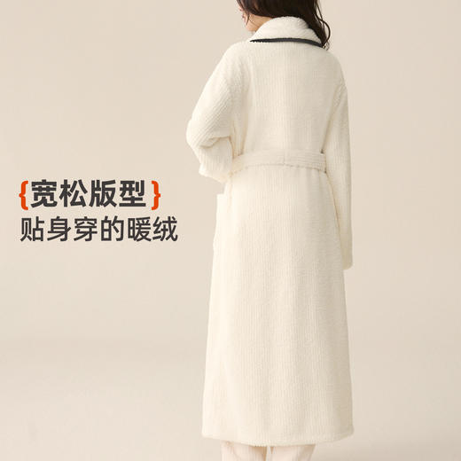 雅黛俪女士加绒加厚保暖浴袍双面暖绒珊瑚绒居家睡衣睡袍冬季 商品图9