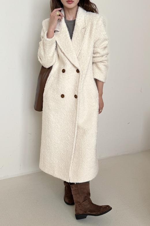 Le Malene 高级氛围感奶白色长款毛呢大衣 21309 商品图0