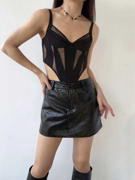 SIJIA｜AW2520 黑油蜡皮短裙（含裤子内胆） 商品图6