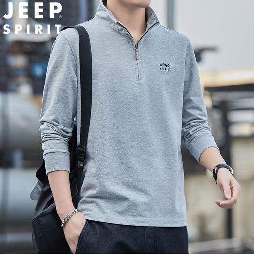 JEEP SPIRIT男装卫衣男半拉链立领高领长袖男宽松春装上衣HL2023 商品图3