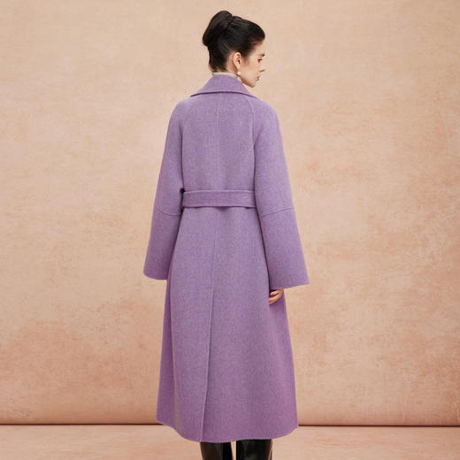 QH930斯尔丽2025新款杂花色轻柔慵懒风气质高雅廓形方式羊毛大衣 商品图6