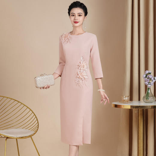 旗袍参加婚礼妈妈礼服2025年气质喜婆婆婚宴装高贵女连衣裙 商品图1