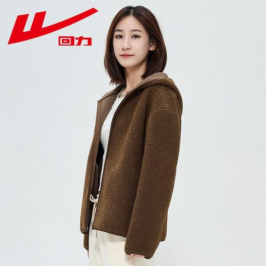 回力羊羔绒毛外套女2025春秋新款小个子百搭宽松开衫外套休闲上衣 商品图7