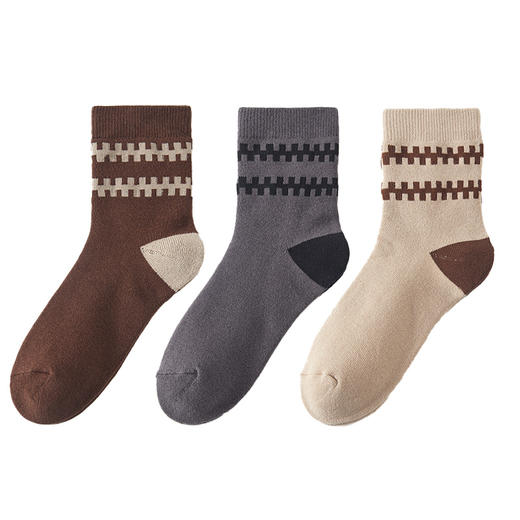 恒源祥  10A抗菌全棉毛圈加厚袜男款3双装  HYX060WZ 商品图0