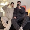 珊瑚绒情侣睡衣男女秋冬季加厚加绒法兰绒半高领家居服可外穿女 商品缩略图2