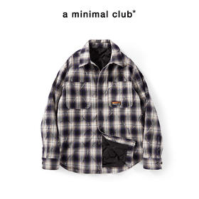 a minimal club美式高街100%棉格纹布棉服毛边菱格绗缝棉AM5APJ02
