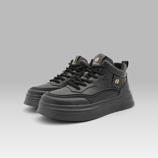 HANGTEN欢腾秋冬男士复古时尚高帮厚底增高休闲通勤板鞋B5227025DD 商品图3