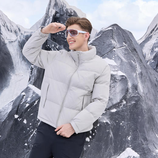 半身缘男装 冬季简单大气日常通勤立领羽绒服254312M01710106 商品图3