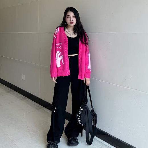 NC不规则刷漆毛织开衫50907（红）秋季253020490321 商品图1